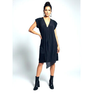 HIGH Use Everyday Couture Claire Campbell Wrap Dress Asymmetric Mixed Media M